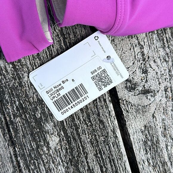 Lululemon Still Now Bra VIVID PLUM PURPLE SIZE 8 nwt - Picture 4 of 7